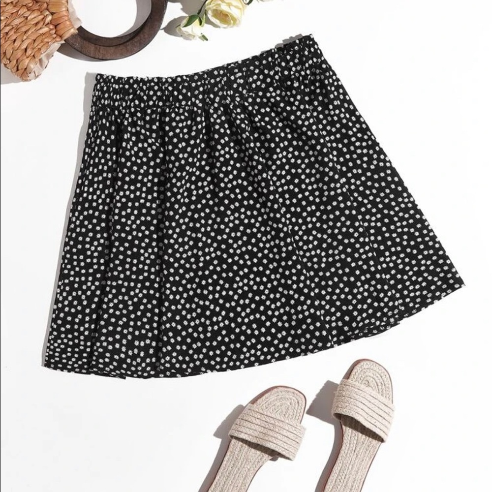 Floral A line Skirt - Shein - Falda Corta Flores